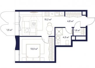 Продажа 1-комнатной квартиры, 40.6 м2, Москва, метро Ботанический сад