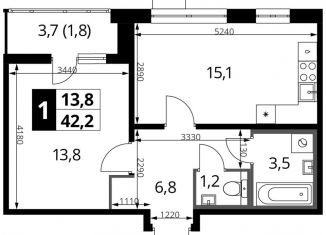 Продажа однокомнатной квартиры, 42.3 м2, Москва, станция Водники, Ленинградское шоссе, 228к4