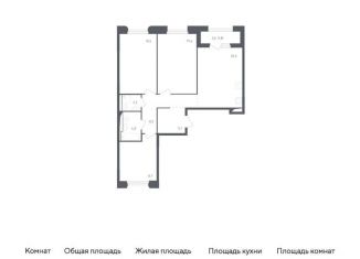 Продаю трехкомнатную квартиру, 87 м2, Московская область, жилой комплекс Заречье Парк, к3.1