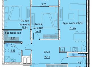 Продажа двухкомнатной квартиры, 90.5 м2, Екатеринбург, Машинная улица, 1В/3, ЖК Клевер Парк