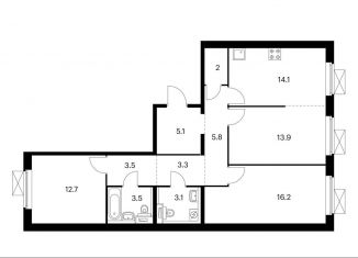 Продается 3-ком. квартира, 83.2 м2, рабочий посёлок Боброво, жилой комплекс Восточное Бутово, к18