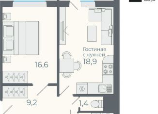 2-комнатная квартира на продажу, 51.4 м2, посёлок Садовый, Каспийская улица, с6