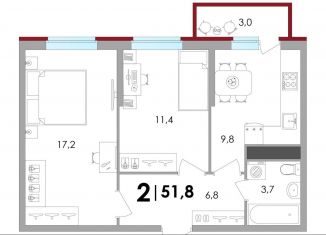 Продаю 2-ком. квартиру, 51.8 м2, деревня Батино, ЖК Есенинские Поля