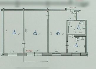 Продажа трехкомнатной квартиры, 56 м2, Курган, улица Коли Мяготина, 50, жилой район Центральный