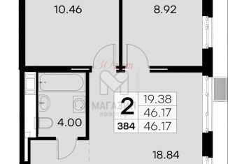 Продаю 2-комнатную квартиру, 46.2 м2, Санкт-Петербург, улица Розенштейна, муниципальный округ Екатерингофский