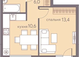 Продается однокомнатная квартира, 36.2 м2, Пермь, ЖК Погода, Серебристая улица, 12