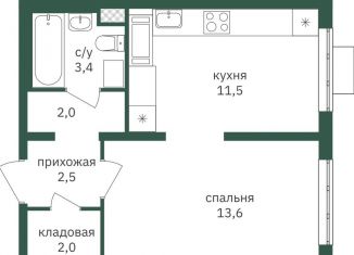 Продам квартиру студию, 35 м2, Москва, ЖК Зелёная Вертикаль