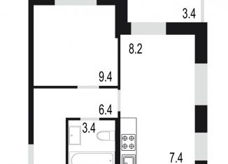 Продажа 2-комнатной квартиры, 38.2 м2, Одинцово, жилой комплекс Союзный, к2, ЖК Союзный