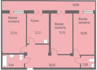 Продается 3-комнатная квартира, 97.5 м2, Новосибирск, улица Демьяна Бедного, 57, ЖК Лазурит