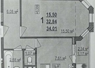 1-ком. квартира на продажу, 33 м2, посёлок Новосадовый, Васильковый переулок, 3