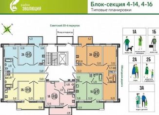 Продаю 2-комнатную квартиру, 52.7 м2, Иркутск, ЖК Эволюция, переулок Археолога Михаила Герасимова, 7