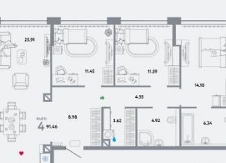 Продаю 4-комнатную квартиру, 92 м2, Москва, проспект Лихачёва, 16к3, ЖК Квартал Нау