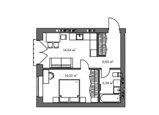 Продается 1-комнатная квартира, 39.9 м2, село Ленино, Рудничная улица