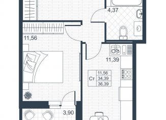 Продаю однокомнатную квартиру, 36.4 м2, Коммунар, ЖК Ново-Антропшино