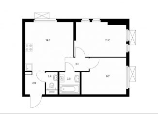 Продажа 2-ком. квартиры, 44.9 м2, Котельники, ЖК Кузьминский Лес