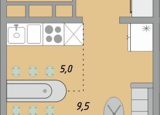 Продажа однокомнатной квартиры, 25.2 м2, Оренбург, жилой комплекс Осенний Лист, 1