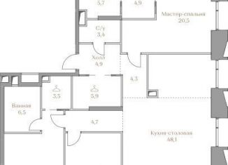 Продажа 3-комнатной квартиры, 145.2 м2, Москва, район Хамовники