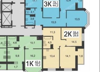 Продаю 2-комнатную квартиру, 59.4 м2, Нижний Новгород, улица Академика Сахарова, 113, ЖК Цветы