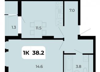 Продается 1-ком. квартира, 38.2 м2, поселок Верхнетемерницкий, улица Венеры, 19/2