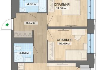 Продам 2-комнатную квартиру, 57.8 м2, Екатеринбург, улица Уральских Рабочих