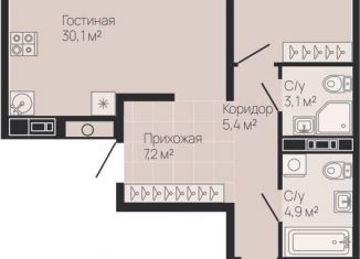 2-комнатная квартира на продажу, 79.3 м2, Нижний Новгород