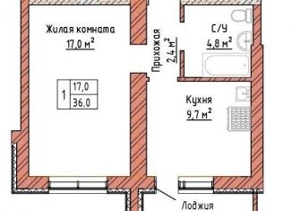Продажа однокомнатной квартиры, 36 м2, Самарская область