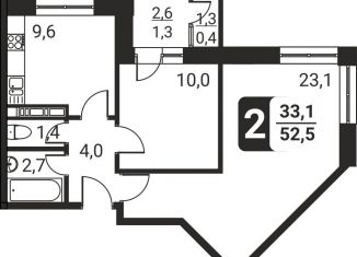 Продажа 2-комнатной квартиры, 52.5 м2, посёлок Развилка, ЖК Три Квартала, жилой комплекс Три Квартала, к11