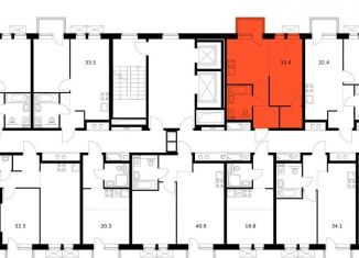 1-комнатная квартира на продажу, 33.4 м2, Обнинск, проспект Маркса, 99/3, ЖК Московский квартал