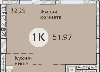 Продам однокомнатную квартиру, 52.6 м2, Новосибирск, улица Дуси Ковальчук, 248/1, метро Гагаринская