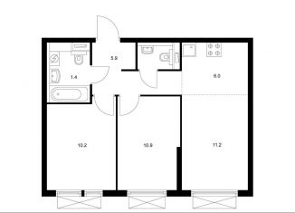 Продам 3-комнатную квартиру, 49.2 м2, Москва, ЖК Кольская 8