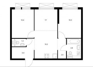 Продается 3-комнатная квартира, 51.2 м2, Москва, ЖК Кольская 8