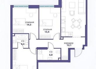 Продаю 3-ком. квартиру, 92.8 м2, Москва, ЖК Событие, улица Василия Ланового