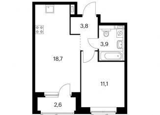 Продается 1-ком. квартира, 38.1 м2, Екатеринбург, жилой комплекс Космонавтов 11, 4.2, ЖК Космонавтов 11