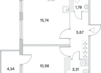 Продам однокомнатную квартиру, 38.8 м2, Ленинградская область, улица Мира, 7к1