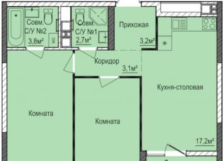 2-комнатная квартира на продажу, 57.2 м2, Ижевск, ЖК Покровский