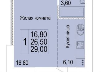 1-комнатная квартира на продажу, 29 м2, Киров, улица Красной Звезды, 32