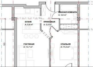 Продаю двухкомнатную квартиру, 43.9 м2, Киров, улица Анжелия Михеева, 18А, Ленинский район