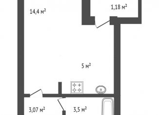 Продам квартиру студию, 27.2 м2, Уфа, ЖК 8 Марта, Природная улица, 20