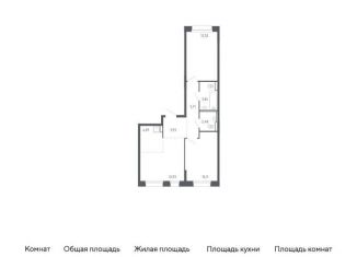 Двухкомнатная квартира на продажу, 58.4 м2, Тюмень, Ленинский округ