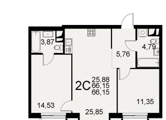 Продаю 2-комнатную квартиру, 66.2 м2, Тула, Хлебная площадь, Центральный территориальный округ