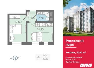 Продается 1-комнатная квартира, 32.6 м2, Ленинградская область