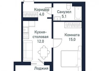 Продается 1-комнатная квартира, 36.1 м2, посёлок Западный, улица имени капитана Ефимова, 8