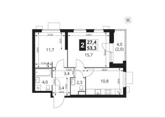 Продам 2-комнатную квартиру, 53.3 м2, Москва, ВАО