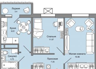 Продажа двухкомнатной квартиры, 51 м2, Ульяновская область, жилой комплекс Юлла, 2
