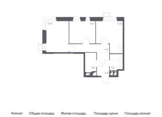 Продам 2-комнатную квартиру, 55.3 м2, поселение Мосрентген, многофункциональный комплекс Тропарево Парк, к2.1