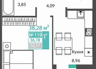 Продаю 1-комнатную квартиру, 36.8 м2, Крым