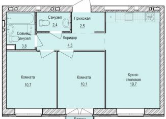 Двухкомнатная квартира на продажу, 53.5 м2, Удмуртия