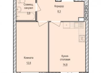 Однокомнатная квартира на продажу, 39.8 м2, село Первомайский