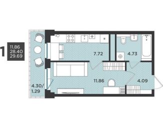 Продается однокомнатная квартира, 29.7 м2, деревня Касимово