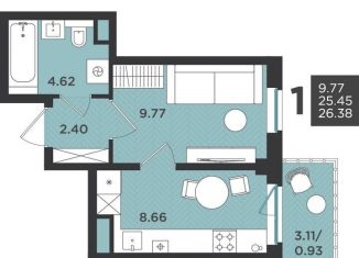 Продаю 1-ком. квартиру, 26.4 м2, Ленинградская область